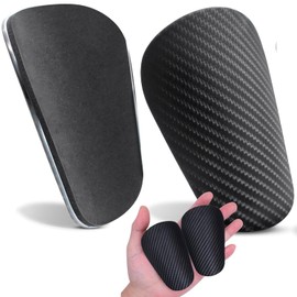 YUNYU Carbon-Fibre Shin Guards, 11.5 x 6 cm, Adult & Youth Football Leg Protectors with EVA Foam, 2-Piece Set