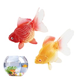 Artificial Ornamental Fish, 2Pcs Aquarium Plastic Goldfish, Fake Goldfishs, Realistic Goldfish Models, Beautiful Decorations for Fish Tanks and Aquariums