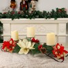 Joliyoou Christmas Tabletop Centerpieces, Metal Candle Holder with 3 Flameless
