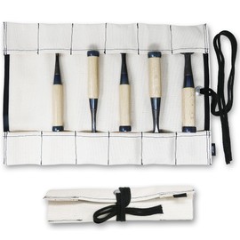 KAKURI Chisel Roll Up Pouch, Heavy-Duty Canvas, 12 Pockets Tool Roll Bag Carrying Case, Made in JAPAN