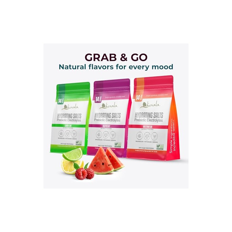 Kevala Electrolitos Sin Azcar Variedad Keto Vegano 30 Sobres Con