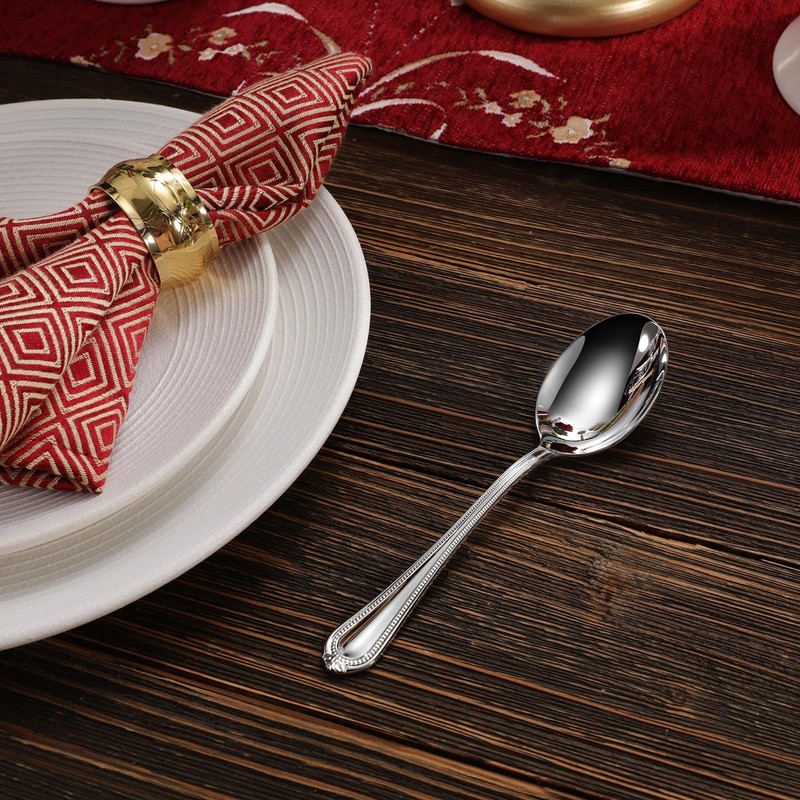 KEAWELL Pearl Edge 4-Piece Premium Spoon Set, 18/10 Stainless Steel,