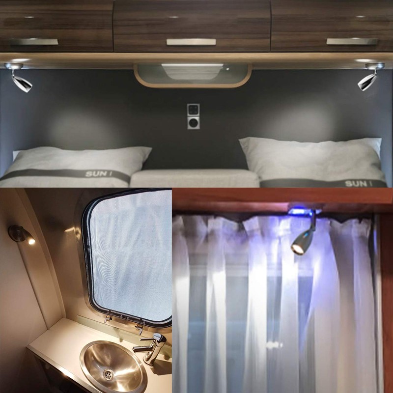 THALASSA 12V RV Spotlight USB Reading Light - Dimmable Touch