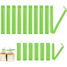 YOYEAH Pack of 50 Sealing Clips, Large, Food Storage Clips Set, 6 cm, 11 cm, Sealing Clips, Bag with Groove Design for Kitchen and Office, Green