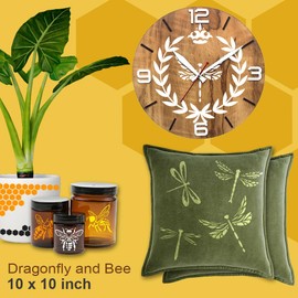 STENCILAIR Honeycomb Bee Stencil 4 Set - 10x10 Inch Reusable Stencils for Painting on Wood Signs - Honeycomb Hexagon Drawing Templates