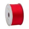 Caspari Solid Red Satin Wired Ribbon - Two 27 Ft.