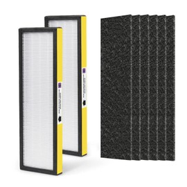 Nisreen Filter C FLT5000 Filter Compatible with Germ-Guardian True Hepa Filter Air Puri-fier AC5250PT AC5000E AC5300B AC5350W, 2 HEPA and 6 Pre-Filter