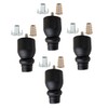 MANCHESTER BEDS & UPHOLSTERY Wooden Furniture Legs, 4PCS Black Soild