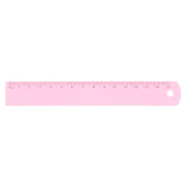 sourcing map Straight Ruler 15cm Metric Aluminum Alloy Ruler Wave Edge with Small Hole Measuring Tool for Children Study Classroom Office, Cotton Candy