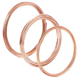 BENECREAT 3 Roll 18/20/22 Gauge Square Copper Wires, Raw Copper Beading Wire for DIY Jewelry Ring Bracelets Earring Craft Making, 19.69 Feet/Roll