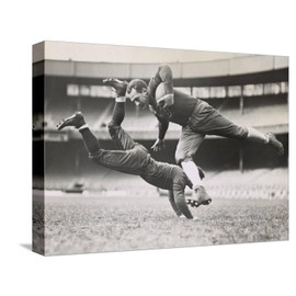ART.COM Stretched Canvas Print Chicago Bears Teammates Practicing as Joe Zeller Tries to Tackle Red Grange, 16" x 12"