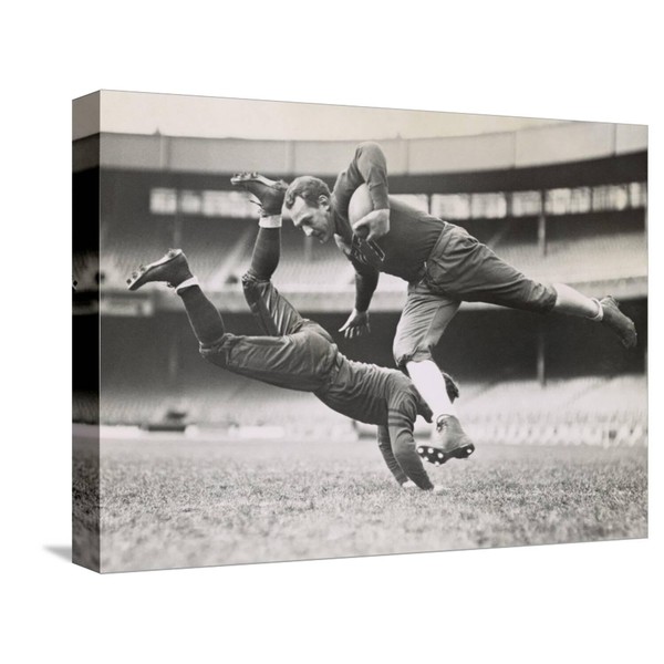 ART.COM Stretched Canvas Print Chicago Bears Teammates Practicing as Joe