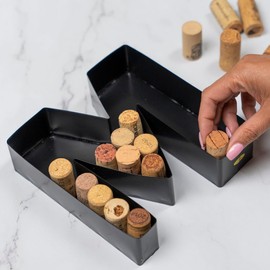 Made Easy Kit Metal Letter - Wine Cork Keepsake Saver & Holder - Display Complete Word w/Free Wall Mount Kit - Bar Kitchen Interactive Décor Set (Musical Notes)