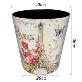 Lingxuinfo Waste Paper Bin, European British Style Tower Pattern Trash Can Wastebasket Garbage Can Without Lid Waste Bin for Kitchen Bathroom Bedroom (Tower 7)