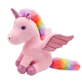Heionia Unicorn Cuddly Toy Plush Rainbow Unicorn Plush Toy Unicorn Stuffed Toy Plush Girls 23 cm (Pink)