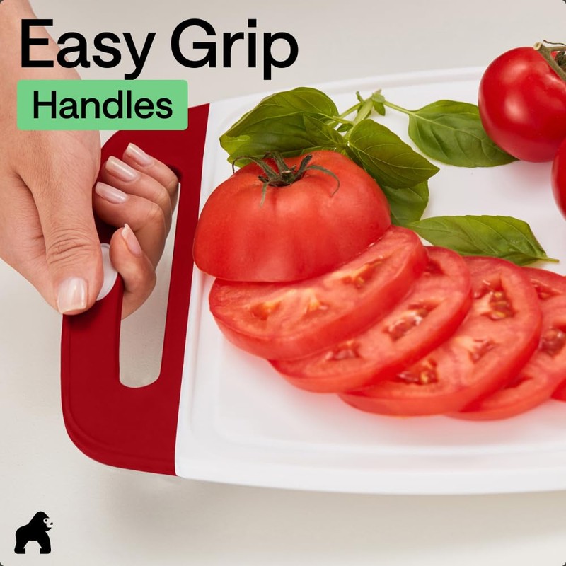 GORILLA GRIP BPA-Free Reversible Kitchen Cutting Board Set of 3,