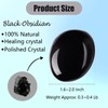 QINJIEJIE Black Obsidian Polished Healing Crystals 1.8-2.0" 2PCS Large Reiki