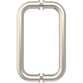 CRL 8" Brushed Nickel (BM Series) Tubular Back-To-Back Pull Handle