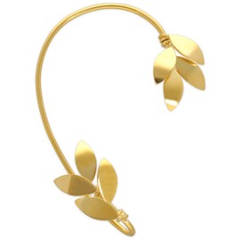 Emmanuela Right Gold Sterling Silver Ear Cuff No Piercing, Ear Climber Earring Cuff Statement Earring Non-Pierced Ear Cuff Non-Pierced Earring Elf Earring