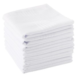 Scotamalone Men's Handkerchiefs 100% Soft Cotton White Hankie Hankerchieves