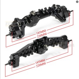 SCX10 III Axles,Aluminum Offset Portal Axle with Adjustable Upper Link Mount for 1/10 RC Car Crawler SCX10 III AR45P Rock Buggy LCG Cheater Rigs(Front Axle)