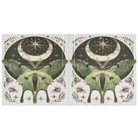 3 Ring Binder Moth Moon Art 1.5" Round Ring Binders View Binder with 200 Sheet for Women Men Office Kids School Supplies, 1 Pack