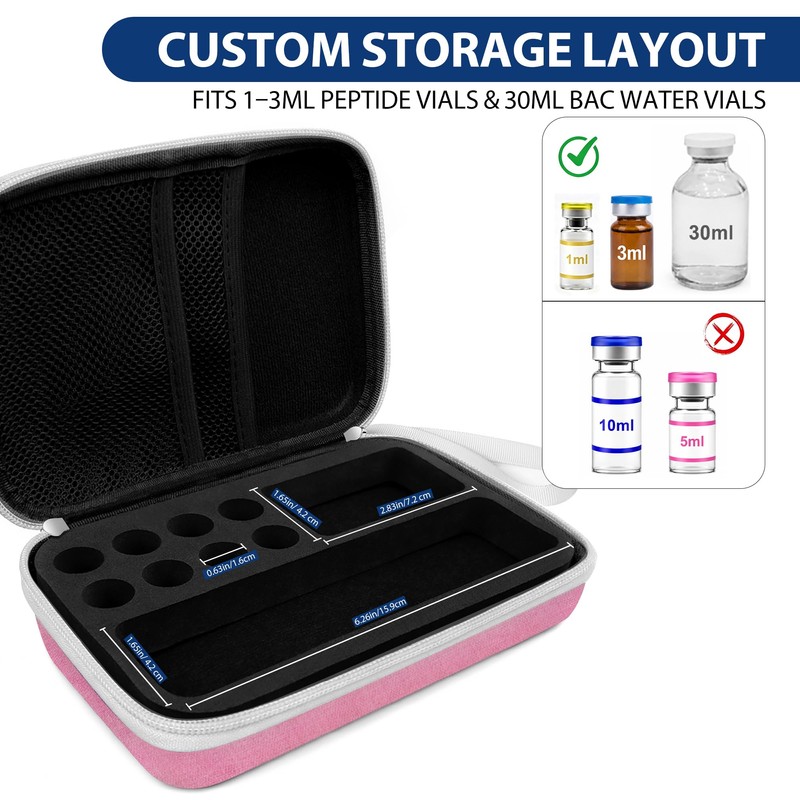 Peptide Case for Fridge, Fits 1-3ml Peptide Vials and Bac
