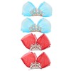 BESALECK Mini Crown Bow Hair Clips - Cute Metal Snap