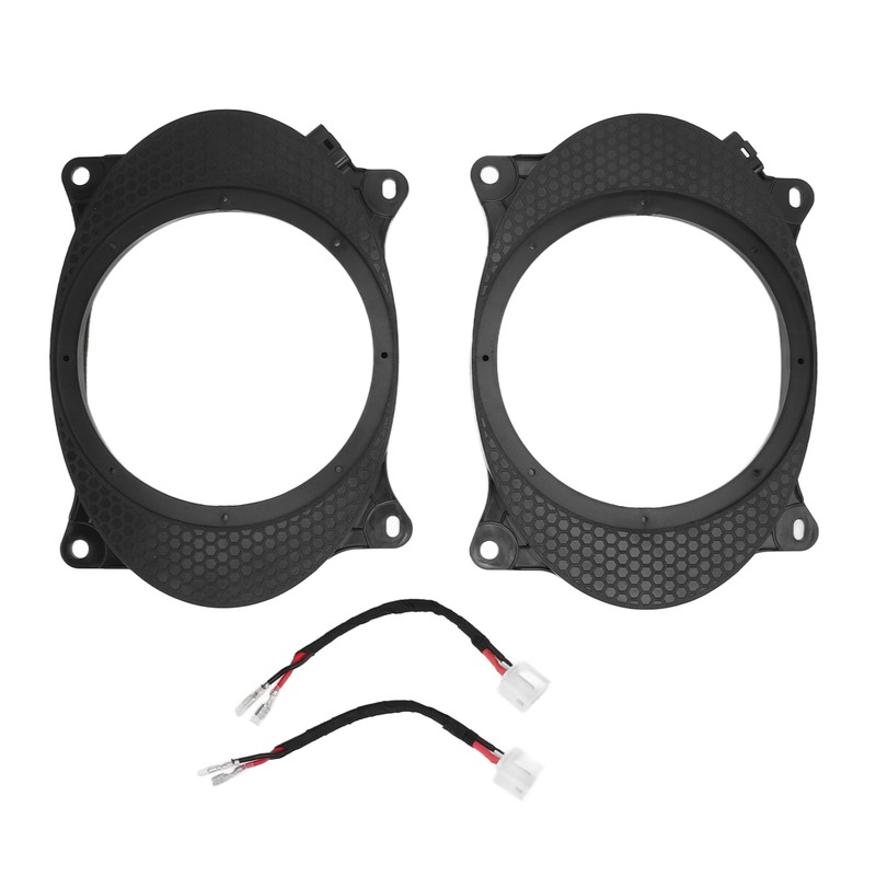 2pcs 6.5inch Black Door Speaker Adapter Spacer Rings with 2