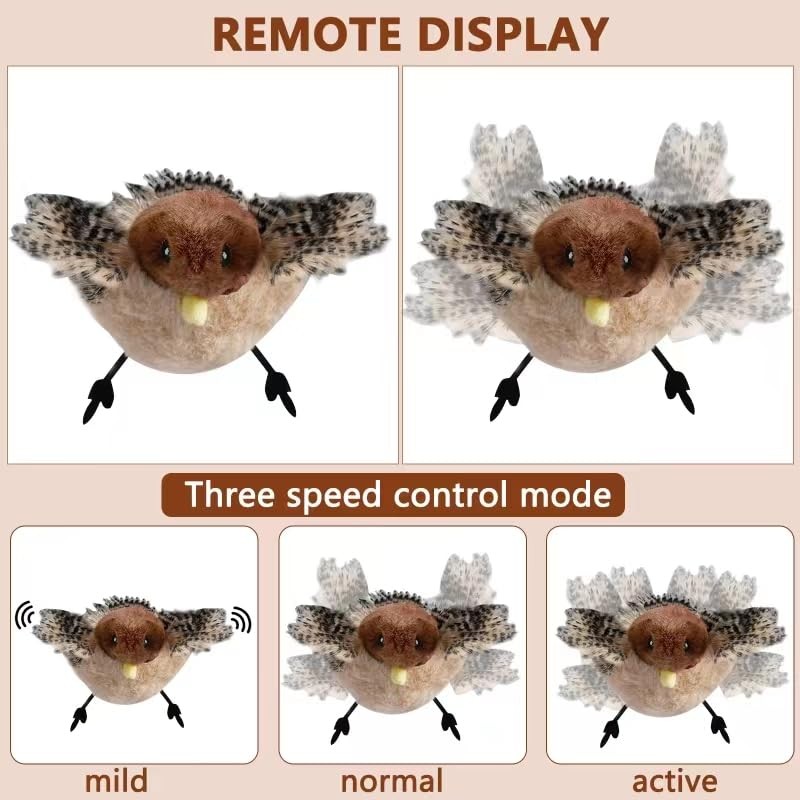 MeiXtrude Flying Bird Cat Toy, Flapping Wings Remote Control Interactive