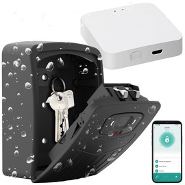 Xcase Key Safe Wi-Fi: Smart Key Safe with Fingerprint Recognition and WiFi Gateway (Key Safe, Bluetooth, with App Control, Wall Mount)