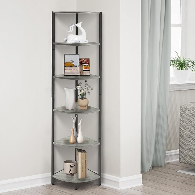 IRCPEN 6 Tier Corner Shelf, Industrial 63.1" Tall Ladder Corner