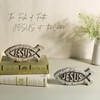ShineOnAngel Christian Jesus Fish Tabletop Decor – 7.4 Inch Stone-Look