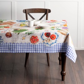 Maison d' Hermine Tablecloth 100% Cotton 140cmx180cm Washable Square Table Cover Decorative Easter Tablecloths for Dining, Buffet Parties & Camping, Gourmand - Spring/Summer