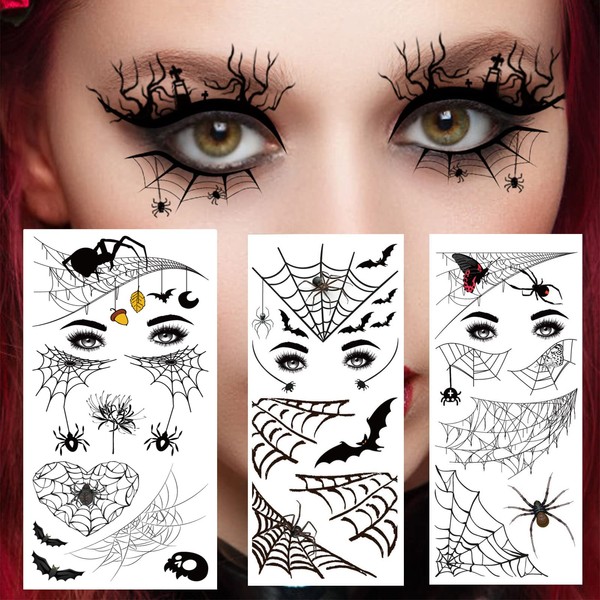 10 sheets spider web Bat spider Temporary tattoo Realistic decal