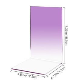 Honagu Book Ends, Acrylic Bookends, Clear Book Ends for Shelves, Desk Book Organizer, Book Holder Stand Decorative for Heavy Books, CDs, Video Games (1 Pair/2 Pieces, Gradient Purple)