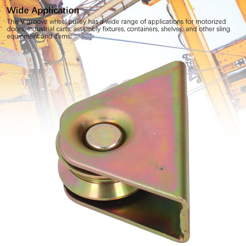 2PCS V Groove Wheel Pulley, Galvanized Alloy Steel Track Rail
