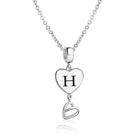 JMQJewelry H Letter Initial Heart Alphabet Necklace for Women Valentines Day Mum Daughter Sister Family Adjustable Chain Happy Birthday