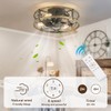 SabvioZh 19in Caged Farmhouse Ceiling Fan with Light, Flush Mount