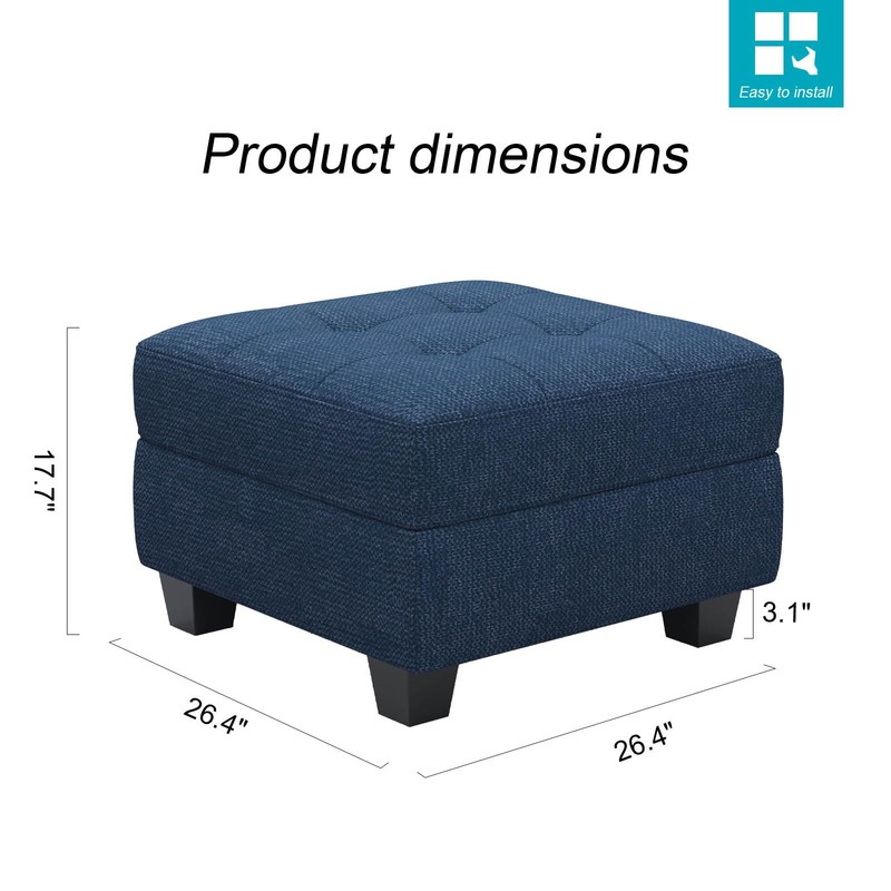 Belffin Ottoman Module with Storage for Modular Sofa Sectional Couch
