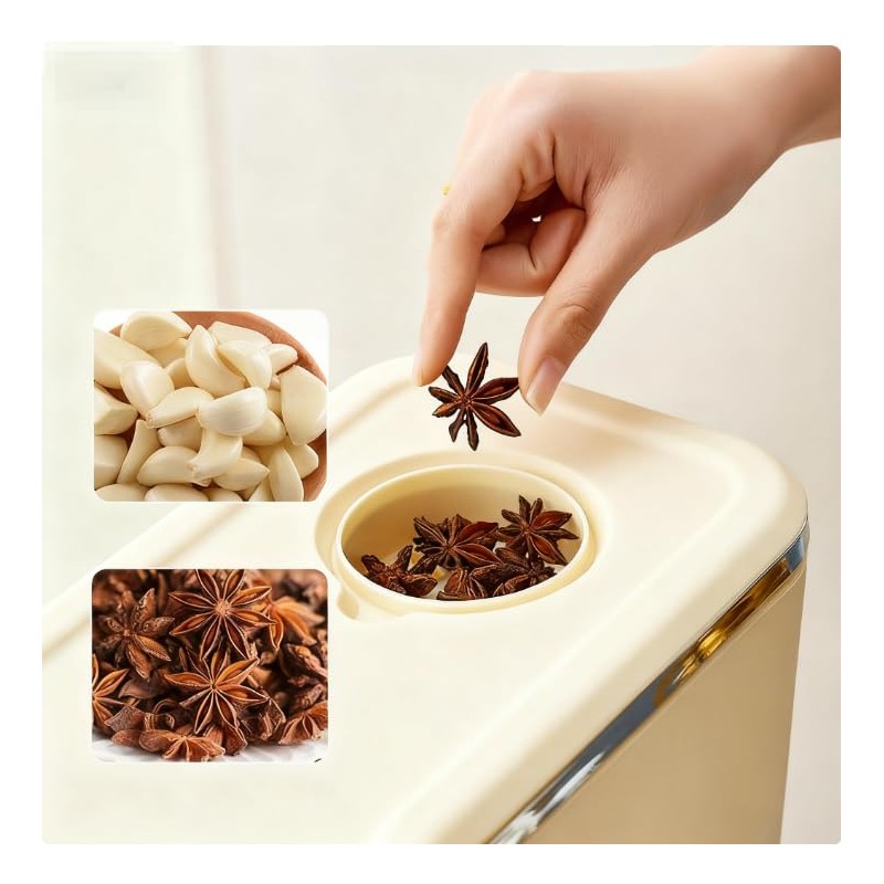 Reflygen Rice Dispenser With Measuring Cup,Kitchen Grain Storage Container,Pantry&Home Dry