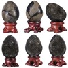 KYEYGWO 40-58 mm Black Crystal Egg with Display Stand, Natural
