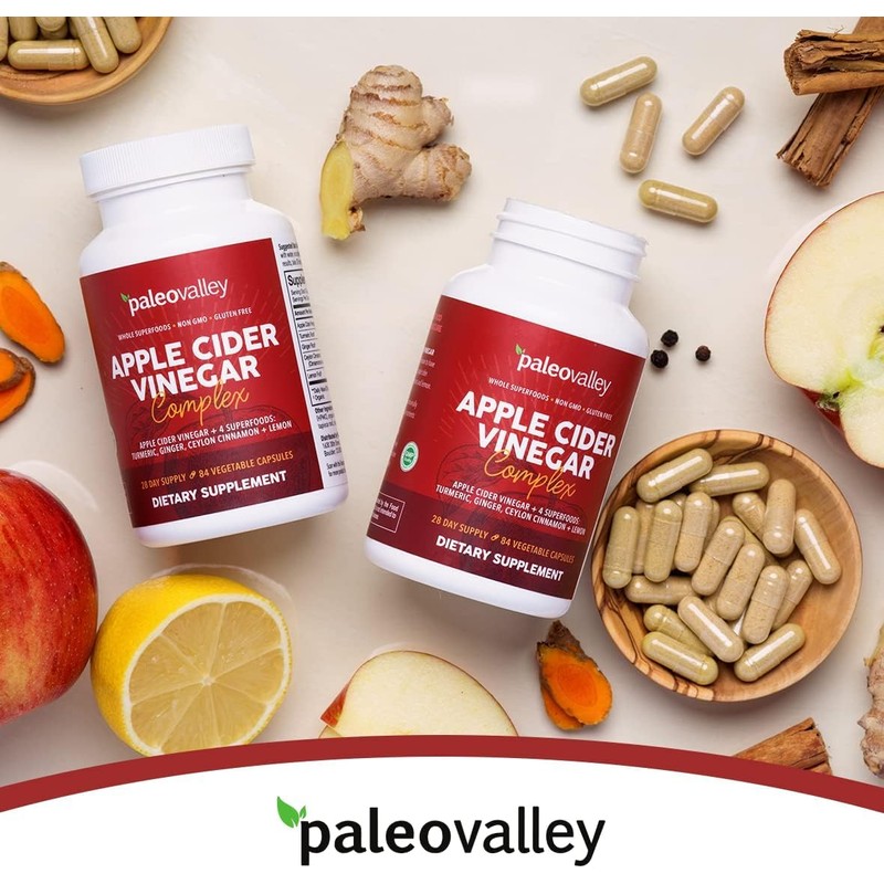 Paleovalley Apple Cider Vinegar Complex with Superfoods - Turmeric, Ginger,