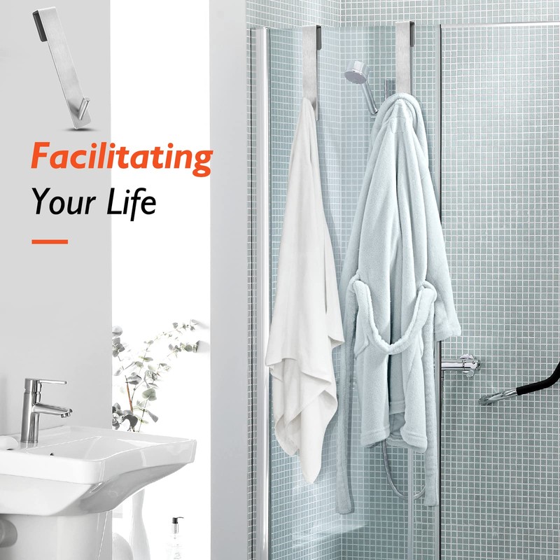 Kontoyo Shower Door Hooks(7.5 Inch),Extended Over Door Hooks for Bathroom