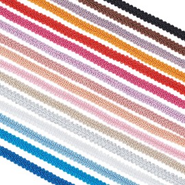 PH PandaHall 32m/34yards Gimp Braid Trim, 16 Colors Braided Cord Polyester Woven Braid Trim Decorative Gimp Trim Ribbon for Sewing Hand DIY Crafts Costume Home Decorative, 3/8 Inch~1/2 Inch