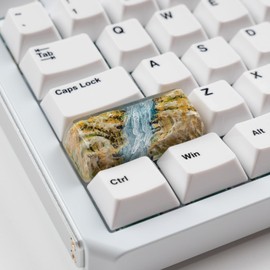 Artisan Autumn Mood Shine Through Resin Keycaps - 2.25U Custom Translucent Keycaps for Mechanical Keyboard (Shift Enter SA)