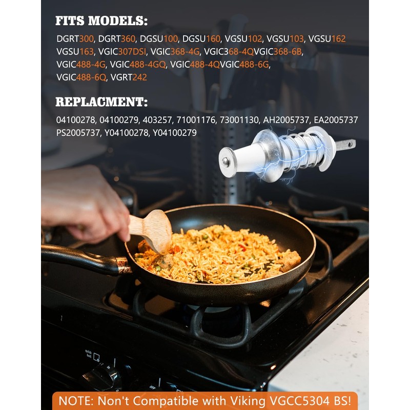 2PCS Gas Range Burner Ignitors Replace for Viking, PB040264 Spark,