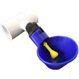 Rite Farm Products (20) AUTOMATIC WATERER DRINKER CUPS & 1/2" PVC TEE FITTING CHICKEN WATER POULTRY