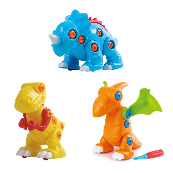Discovery Toys Dino Works Dinosaur Bundle | Set of Centrosaurus, Pterodactyl, and T-REX w/Tool | STEM Toy Early Childhood Development 3 Years Old and Up
