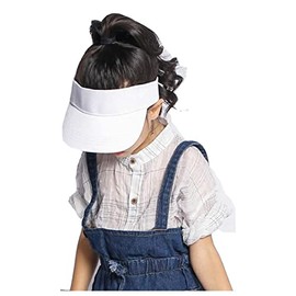 Toddler Sun Visor Girls Age 2-6, Kids Beach Visor Summer UV Protection Sport Cap for 6-12T White